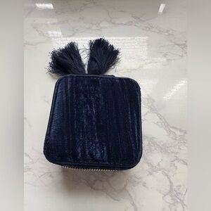 NWT Sézane Midnight Blue Velvet Jewelry Box!